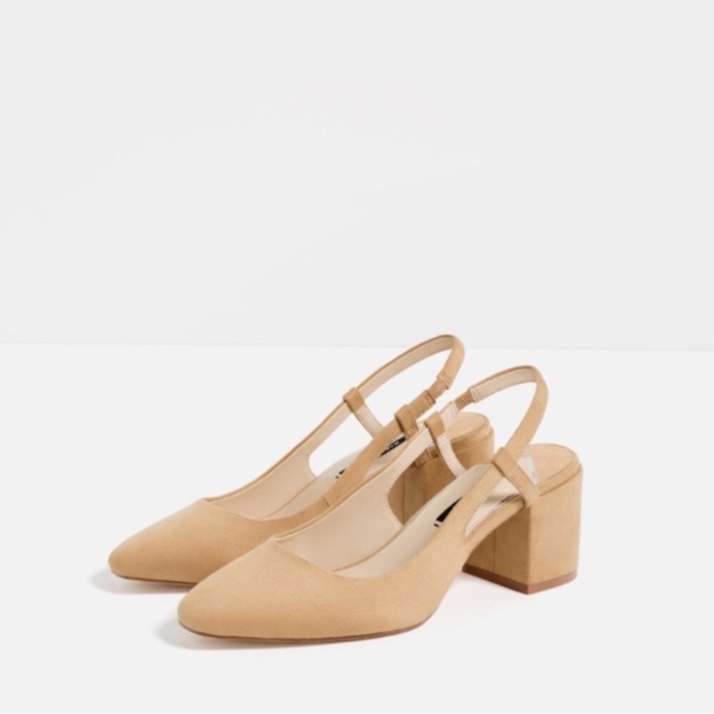 **SOLD** ZARA SLINGBACK BLOCK HEELS - BRAND NEW - Picture 2 of 8